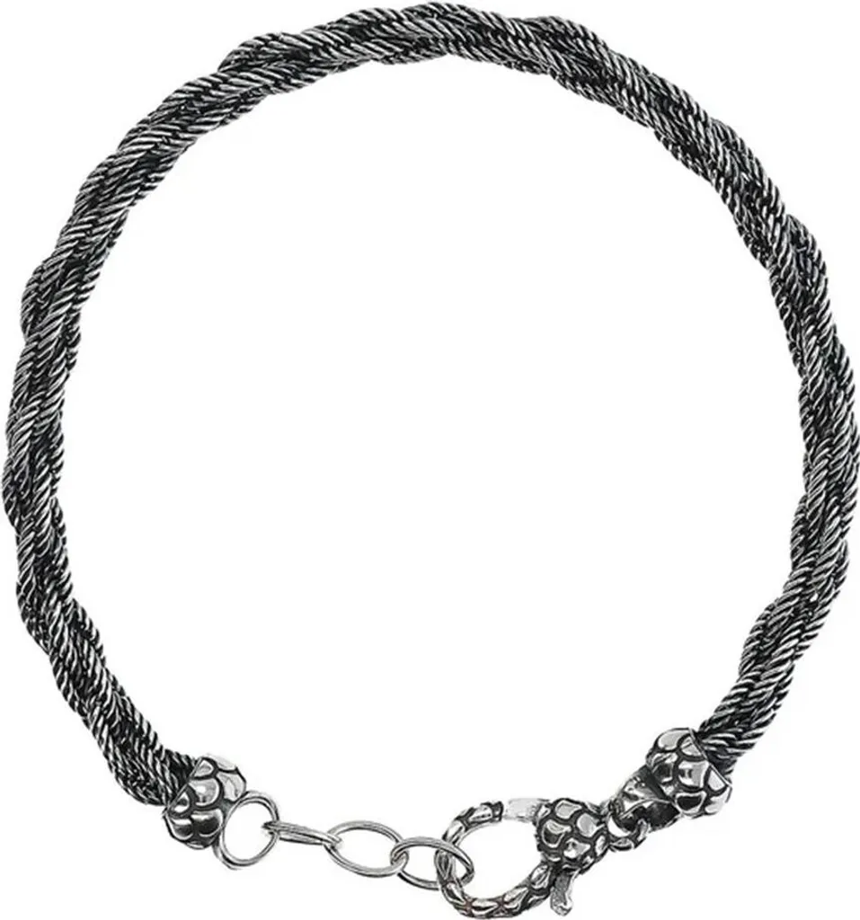 Bracelet Homme Albert M. en Pierre Noire et Argent 925 Finition Artisanale