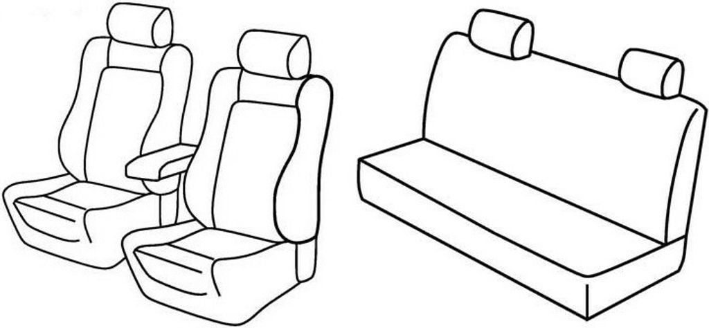 Sitzbezüge Lampa Set Superior - Schwarz/Grau - kompatibel für Alfa Romeo 156 4p (10/97>05/03)