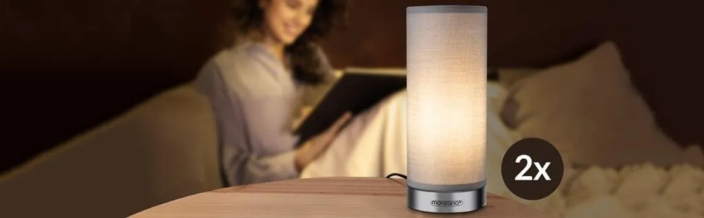 Lampe de chevet tactile lot de 2 avec variateur et ampoules LED fournies