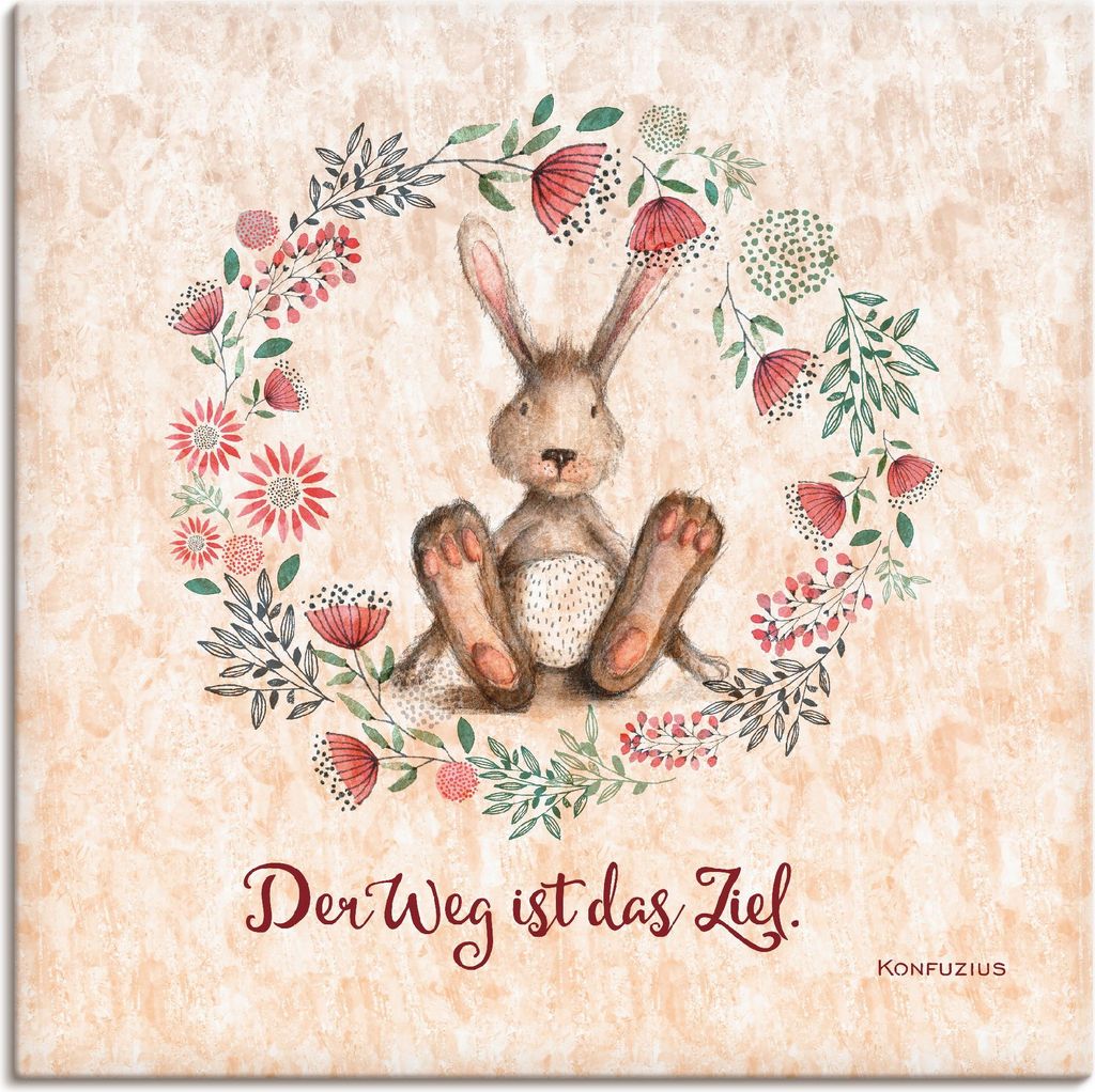 ARTland Leinwandbild Lebensweisheit Das Ziel Größe: 40x40 cm
