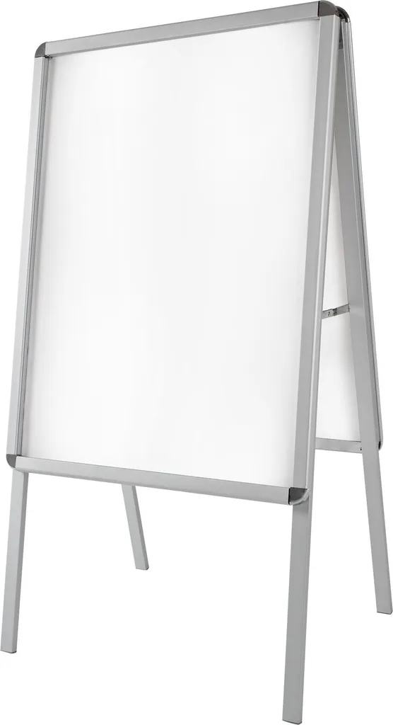 Porte-affiche A1 en aluminium gris, système clic-clac et double face