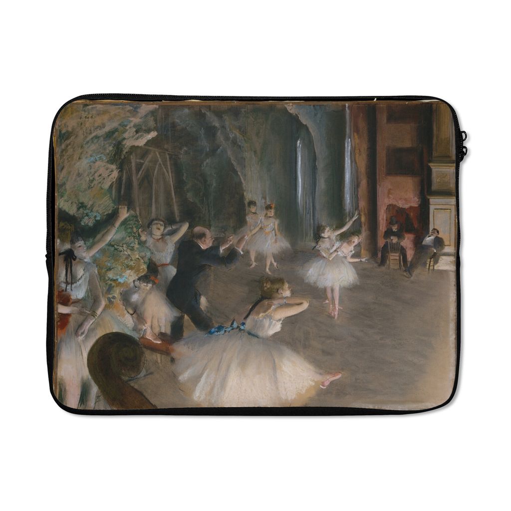 MuchoWow Laptop Hülle 17 Zoll Laptoptasche Die Probe des Balletts auf der Bühne - Gemälde von Edgar Degas - Zipper - Schutzabdeckung