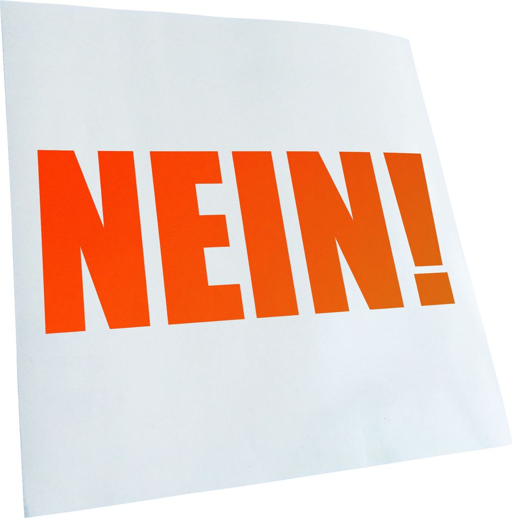 Kiwistar - Autoaufkleber - neonorange - 40 x 16 cm - Nein! - Heckscheibenaufkleber - Aufkleber für Auto Kfz Fahrrad, LKW, Truck Mofa