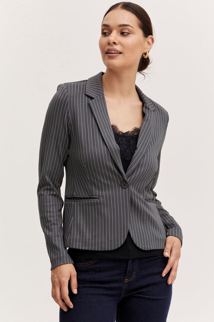 b.young BYRIZETTA AOP BLAZER Damen Blazer Kurzblazer Jacke mit Stretch und Muster leicht tailliert