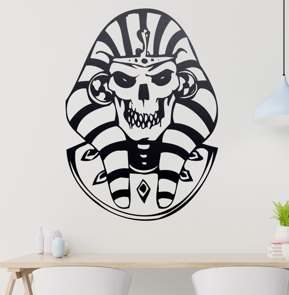 Untoter Pharao Wandtattoo in 6 Größen - Wandaufkleber Wall Sticker - Dekoration, Küche, Wohnzimmer, Schlafzimmer, Badezimmer