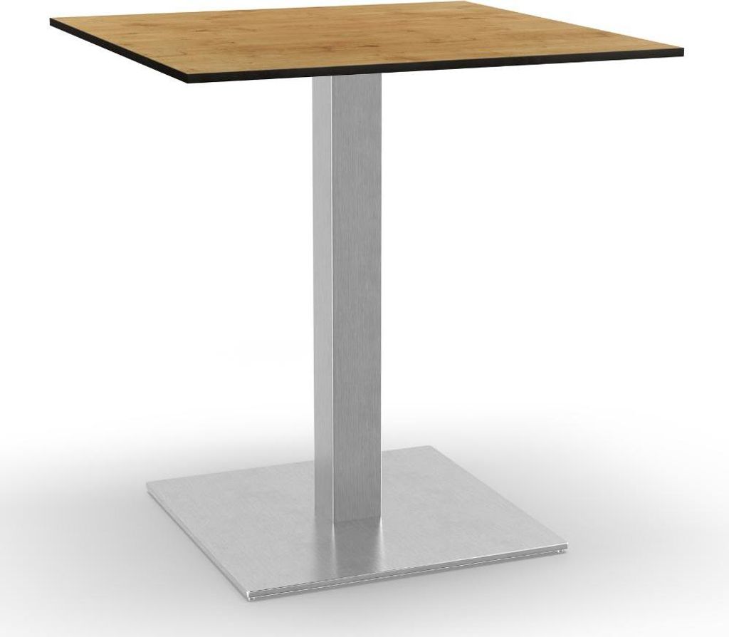 Bistrotisch HPL Outdoor Compact Premium | 80x80 cm Eiche Sumava | Edelstahl-Gestell 50x50 cm