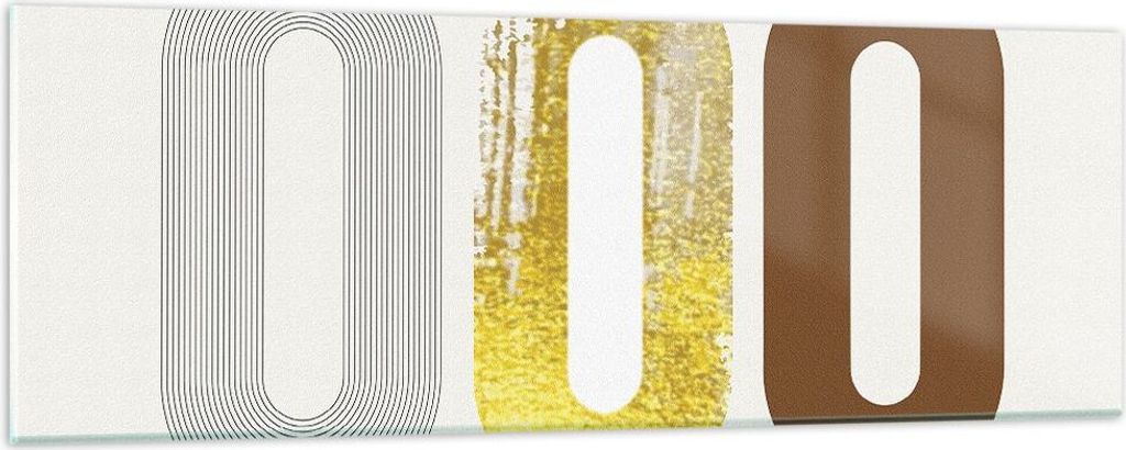 Bilder auf glas - Einteilig - Oval Laufband Abstraktion - 90x30cm - Glasbilder - Wandbilder - Bilder - zum Aufhängen bereit - Wanddekoration aus G...