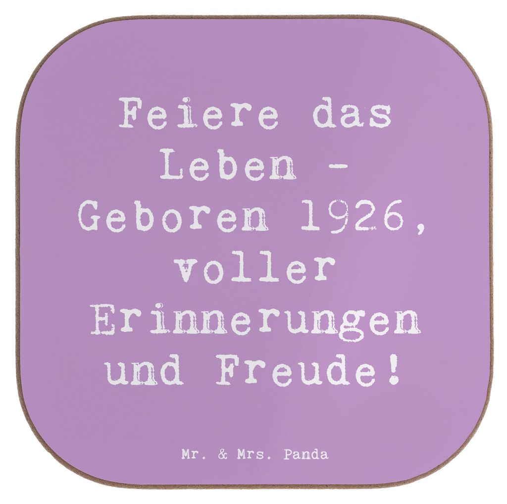 Mr. & Mrs. Panda Tassenuntersetzer Spruch 1926 Geburtstag - Lavendeltraum - Geschenk, Coaster, Untersetzer Gläser, Tischuntersetzer, Historische M...