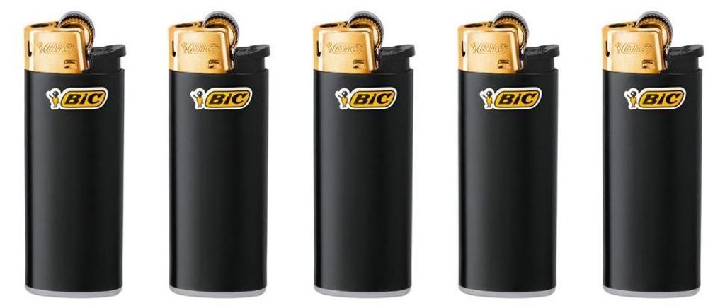 Zapalniczka BiC Mini, J25, czarna/złota - 5 sztuk w Zdjęcie produktu 