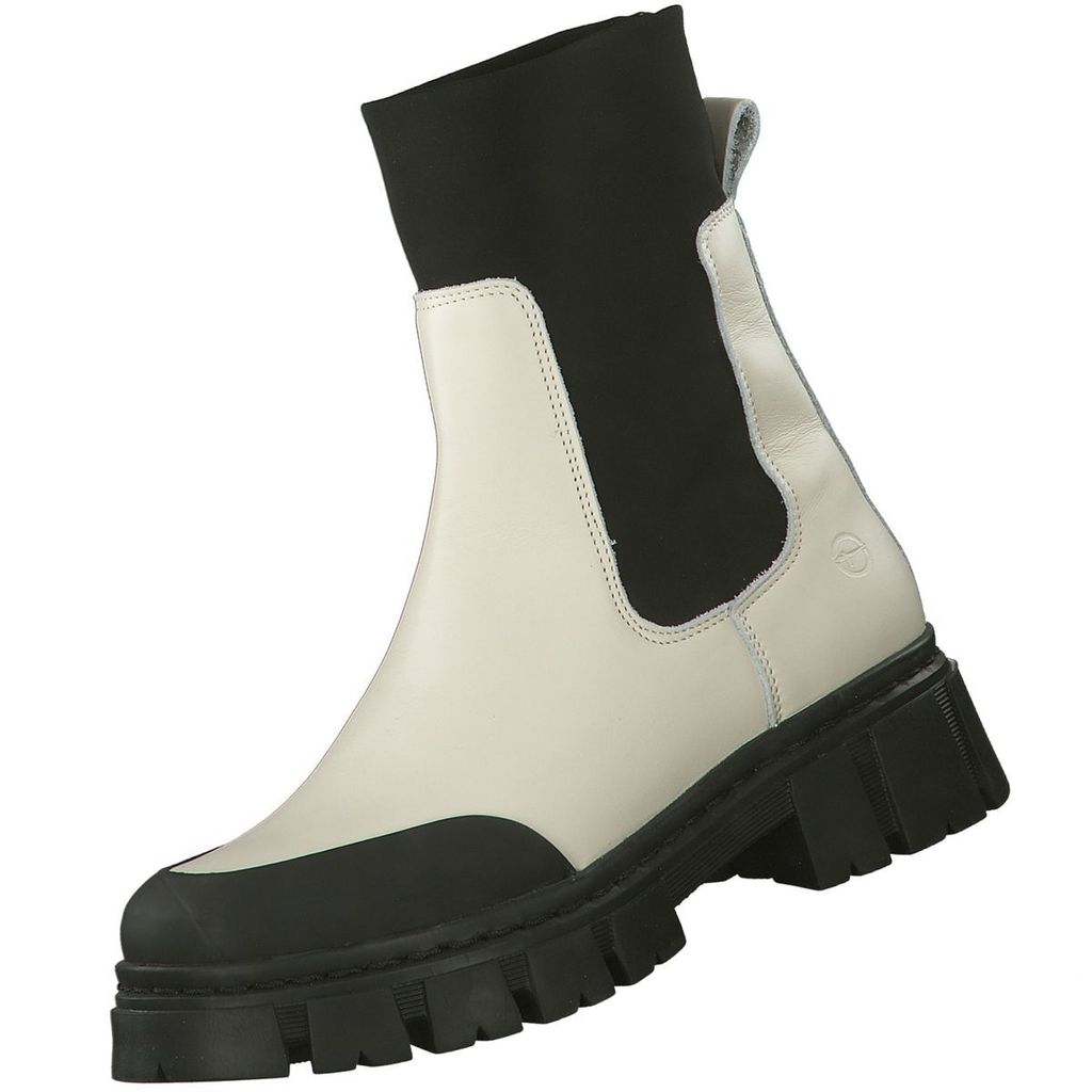 Tamaris Damen Plateau Chelsea Boots Beige/Schwarz