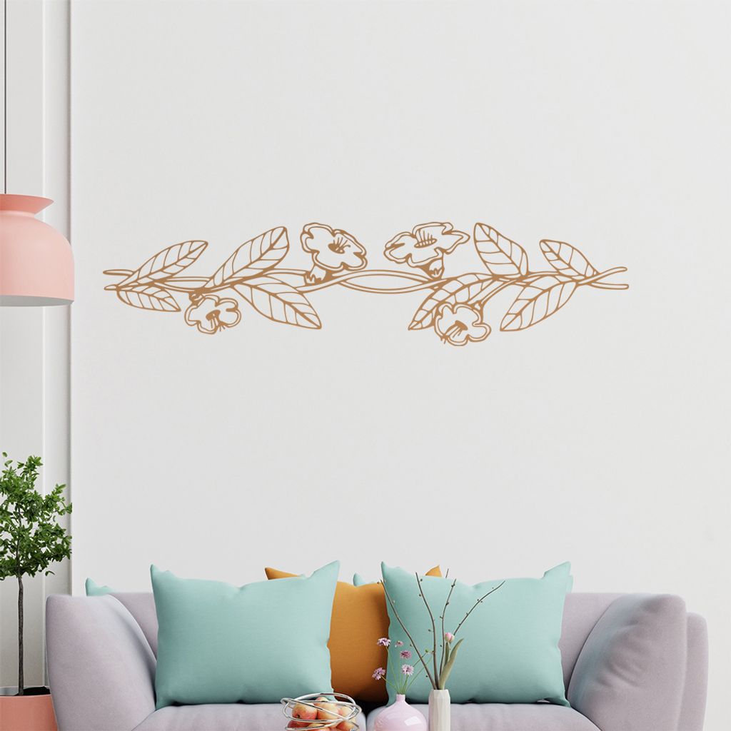 Blumen - Ranken Wandtattoo in 6 Größen - Wandaufkleber Wall Sticker - Dekoration, Küche, Wohnzimmer, Schlafzimmer, Badezimmer