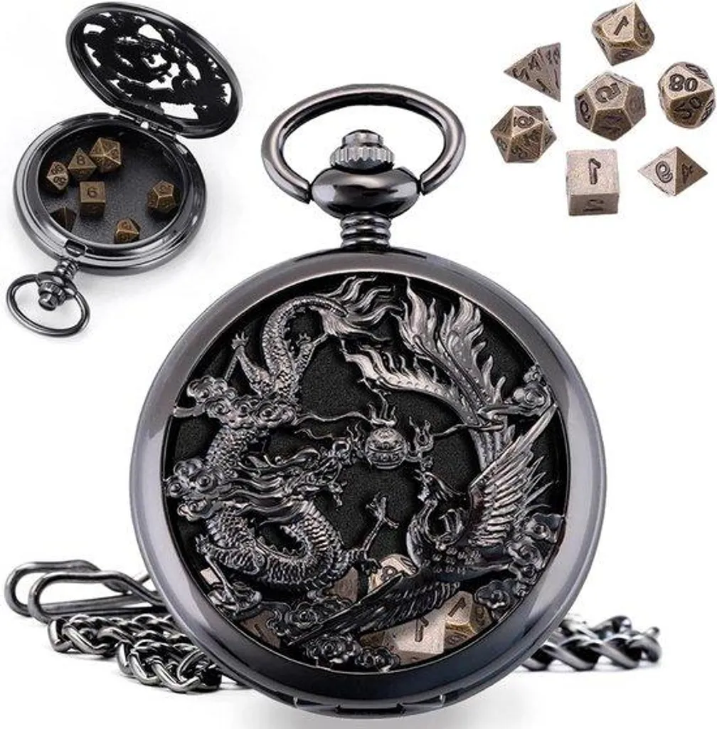 Garde-temps Steampunk Mécanique Homme en Laque Noire et Métal 40 mm