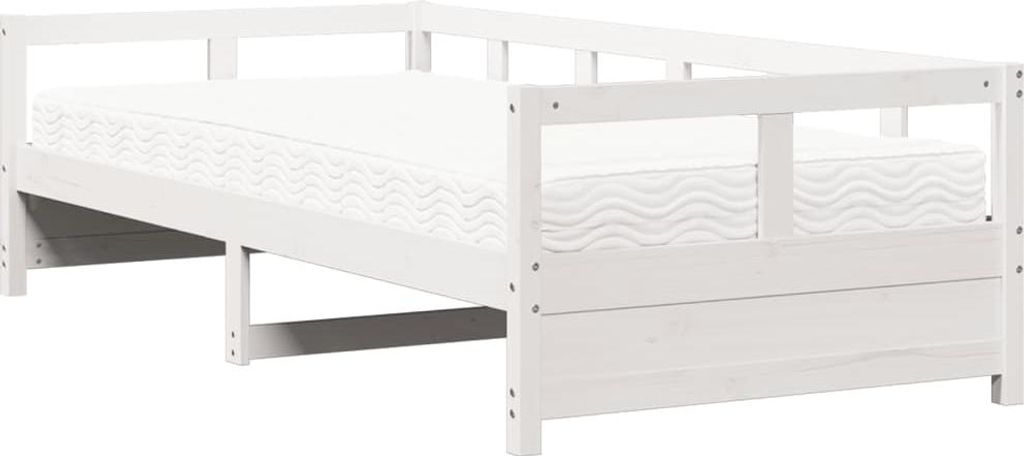 vidaXL Tagesbett mit Matratze Weiß 80x200 cm Massivholz Produktbild 