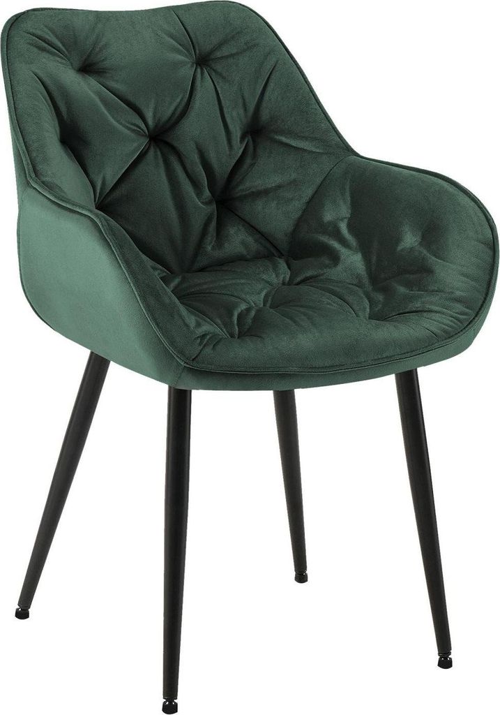 Esszimmerstuhl Velvet – Sesselstil – Hoher Komfort und wartungsfreundlich | Farbe: Grün