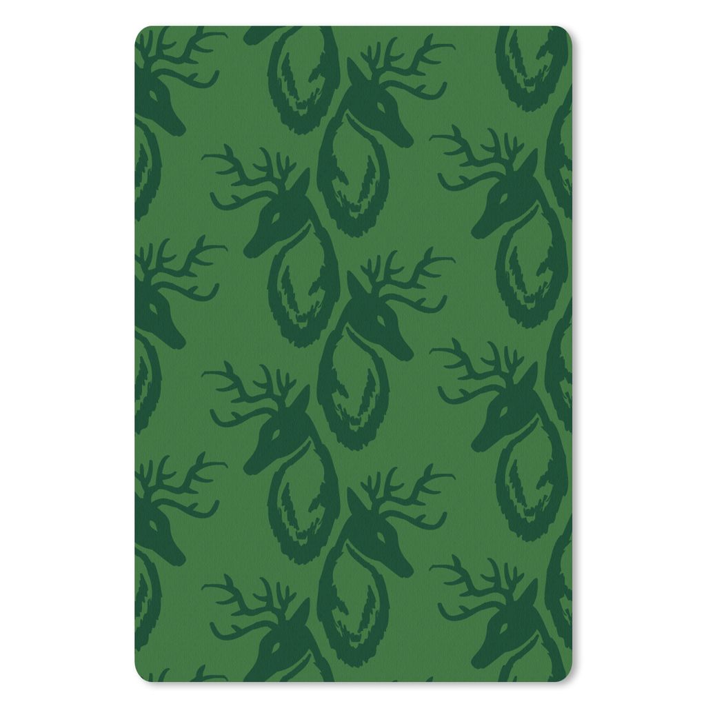 MuchoWow Mauspad Mousepad Muster - Grün - Hirsche 18x27 cm - Mousepads - Maus Mat - Pad - Mausunterlage