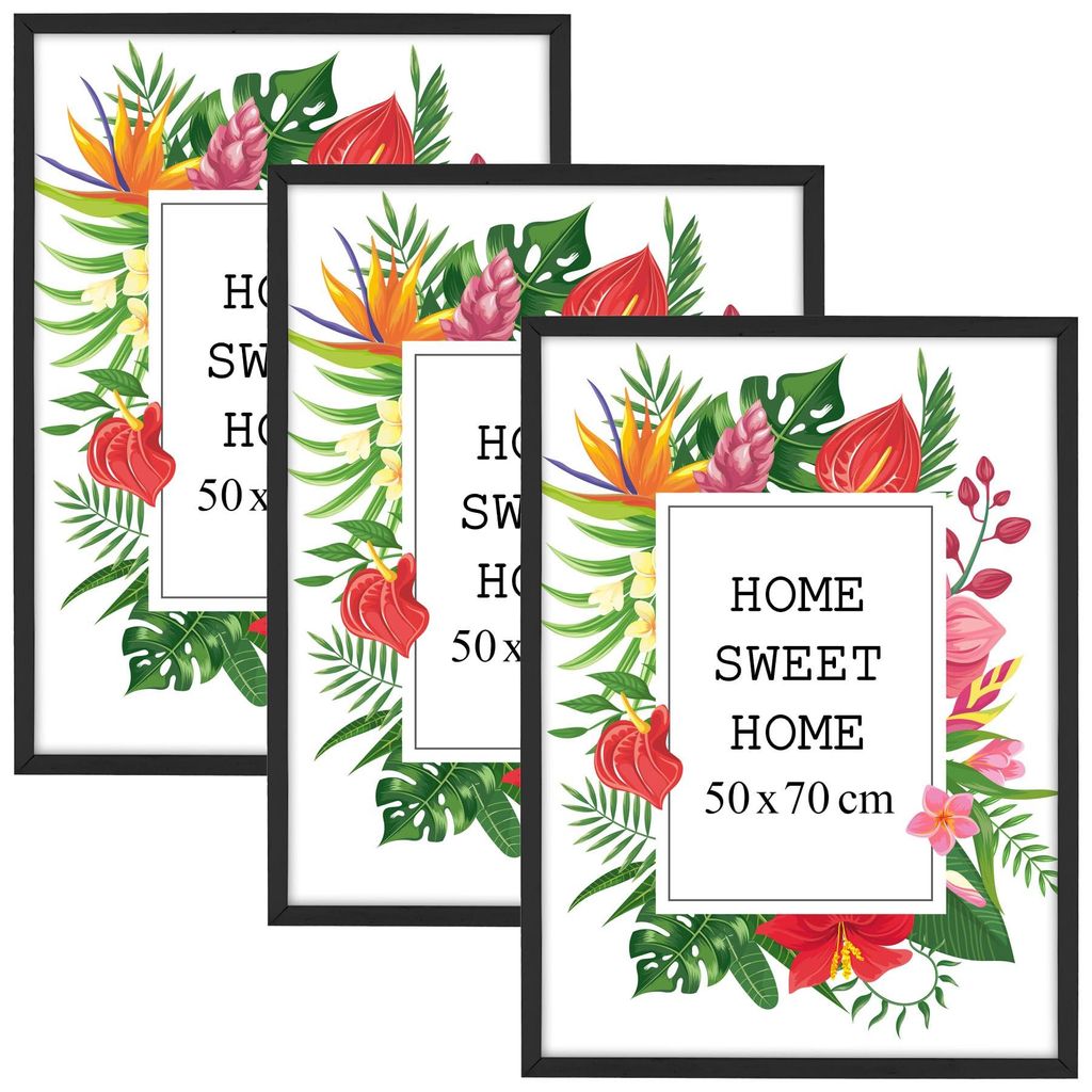 MG Design Set aus 3 Schwarz Bilderrahmen 50 x 70 cm - Aus Produktbild 