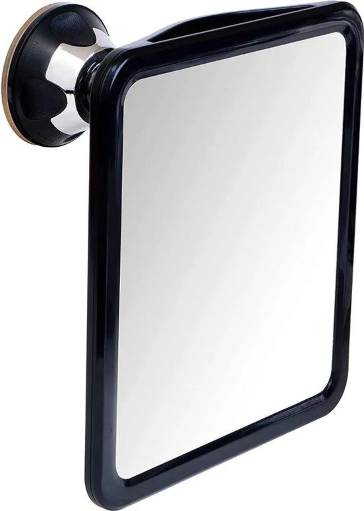 Miroir de douche anti-buée avec ventouse noir 20 x 18 cm - Modèle M20