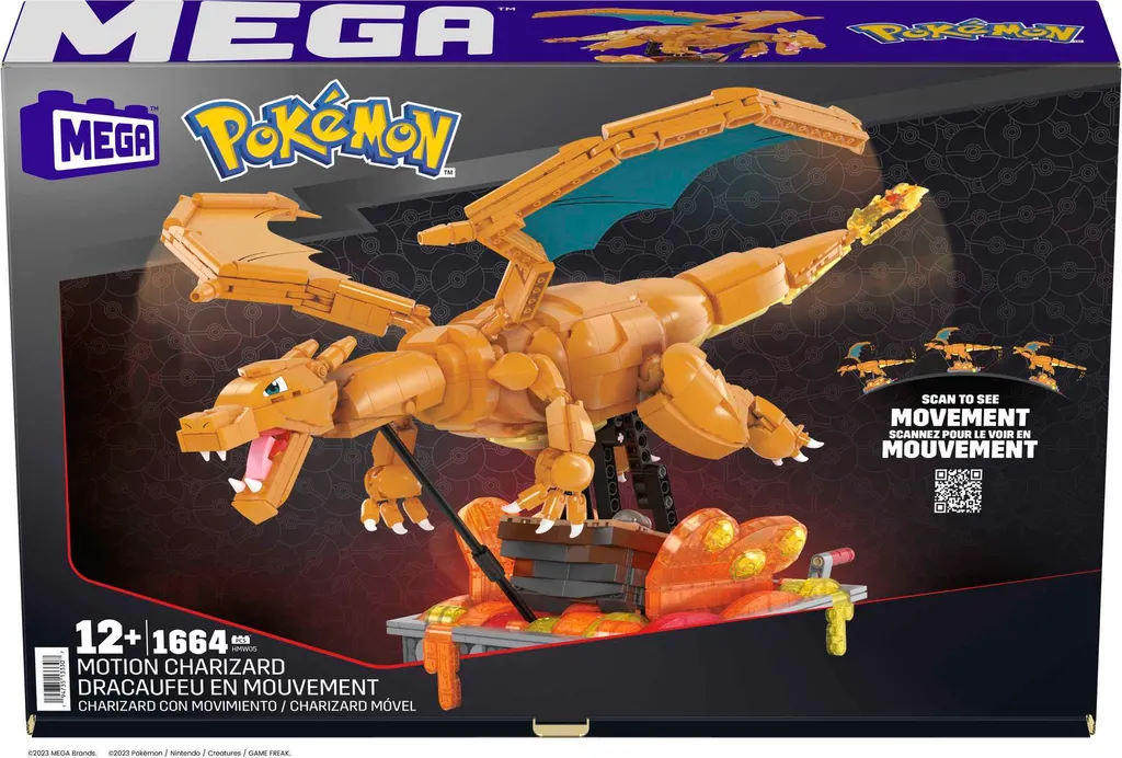 Jeu de construction Pokémon Glurak MEGA Motion idéal pour l'exposition - 6