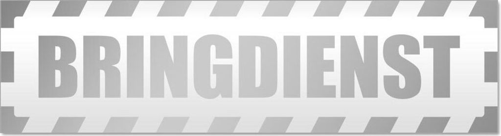 Kiwistar Bringdienst gestreift Magnetschild Schild magnetisch - 45cm Silber - Magnetfolie für Auto PKW Kfz