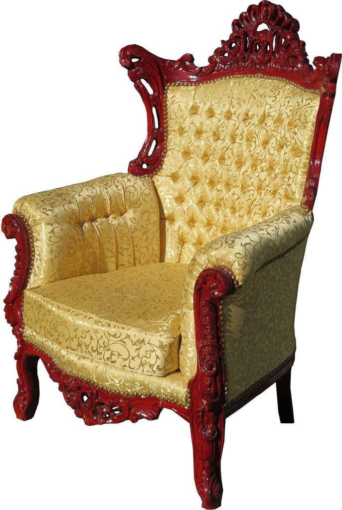 Casa Padrino Barock Sessel Al Capone Gold Muster / Braunrot 90 x 80 x H. 127 cm - Wohnzimmer Möbel - Limited Edition