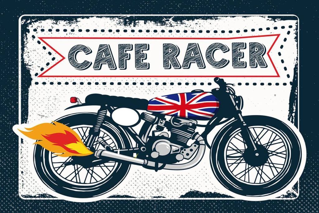 vianmo Holzschild 12x18 cm Motorcycle Cafe Racer Motorrad UK
