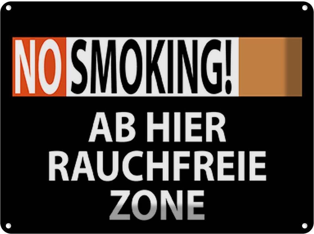 vianmo Blechschild 30x40 cm No Smoking Rauchfreie Zone