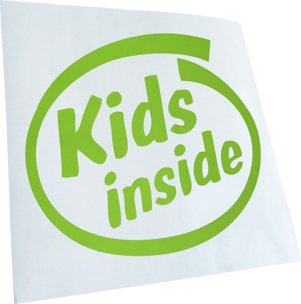 Kiwistar - Autoaufkleber - Kids Inside Heckscheibe - Aufkleber für Auto Kfz Fahrrad, LKW, Truck Mofa
