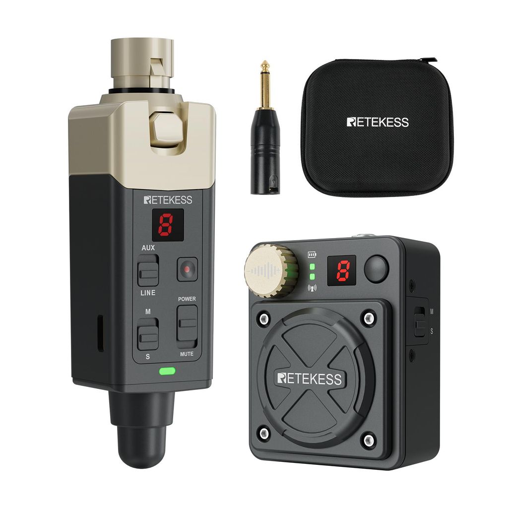 Retekess TA101 Kabelloses In-Ear Monitoring System, 8 Kanäle, 2,4 GHz, Geringe Latenz, professionel, für Studio, Bandproben, Live-Auftritte