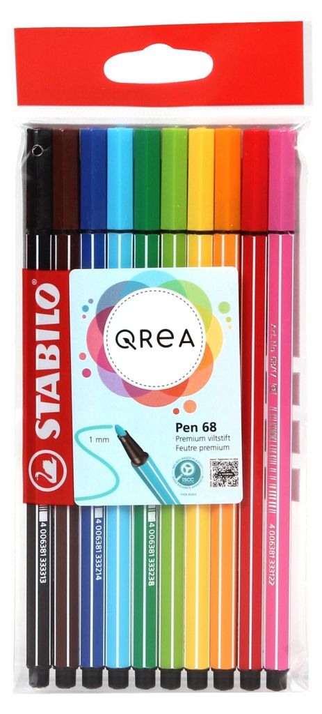 Qrea - Filzstift 68/10 m 10 St. sort