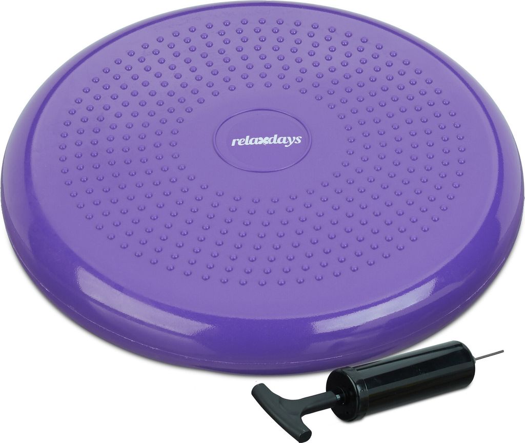 relaxdays 9 x Balance Kissen lila mit Luftpumpe