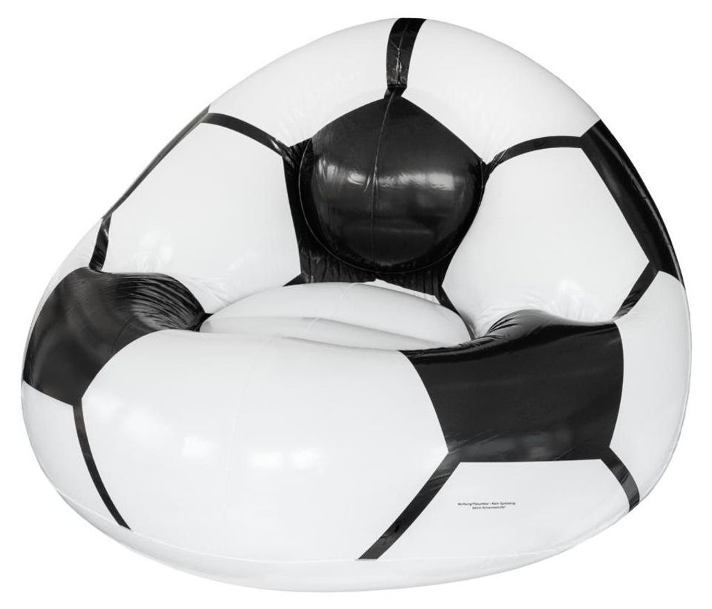 Aufblasbarer Fußballsessel "Coach" schwarz/weiß Schwarz Produktbild 