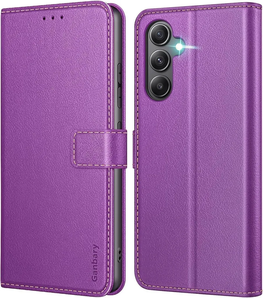 Custodia per telefono cellulare Samsung Galaxy A34 5G Premium Pelle Flip Cover Viola Funzione Stand