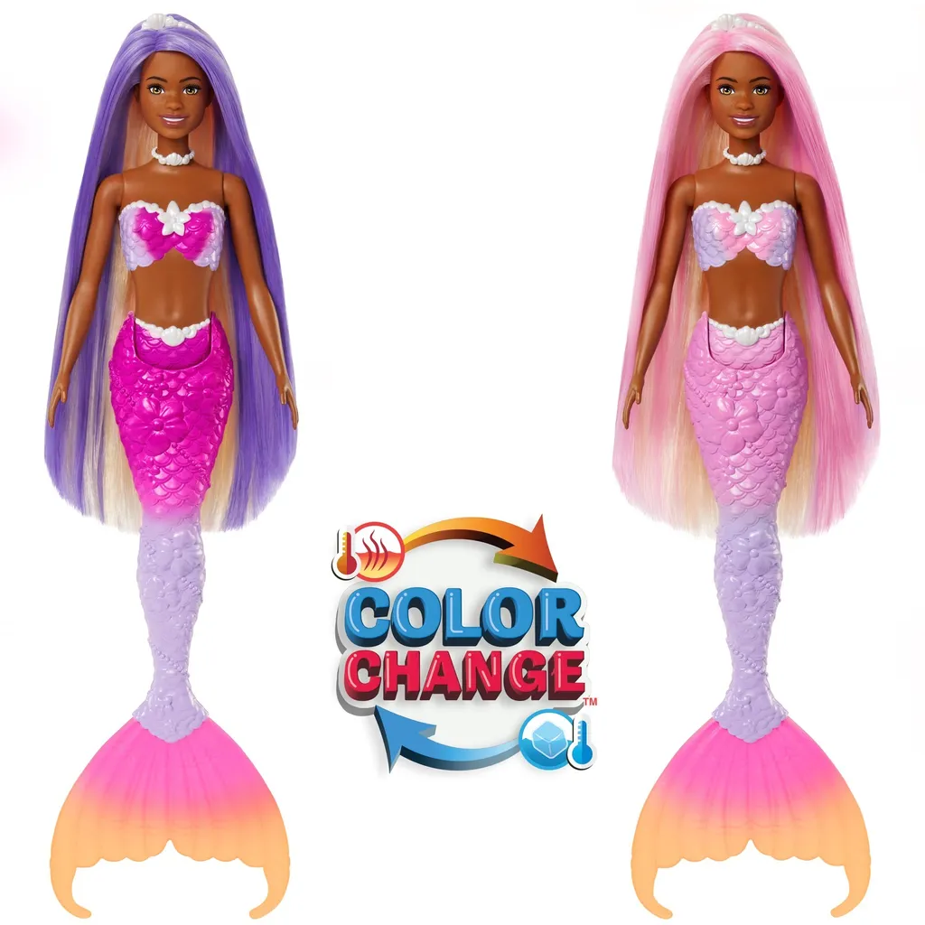 Barbie Sirène Changeante Dreamtopia : Poupée Aquatique aux Couleurs Néon