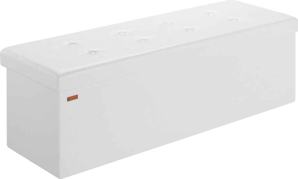 CASARIA® Banc de rangement blanc 115 x 38 x 38 cm Siège Image du produit 