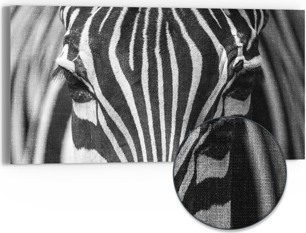 DEQORI Hybrid Leinwand Bild 60x30 cm 'Streifenpracht' Wandbild Glas flach modern