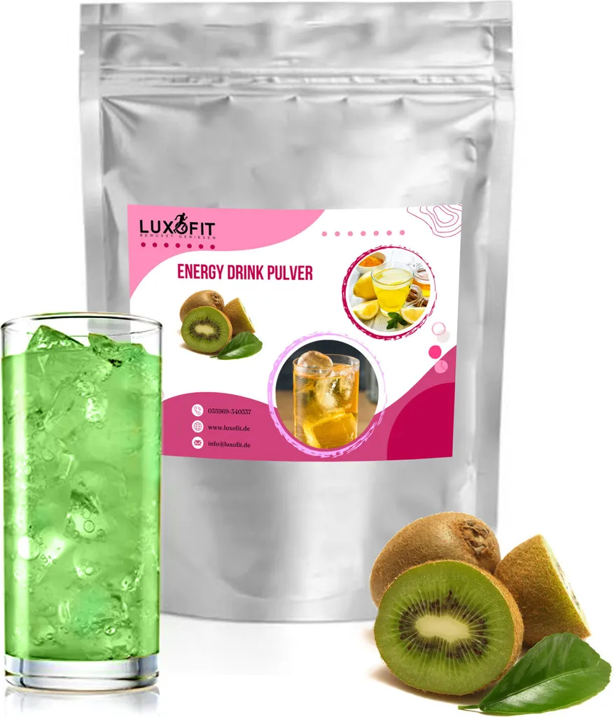 Poudre pour boisson énergétique Kiwi pour endurance sans allergènes 500g