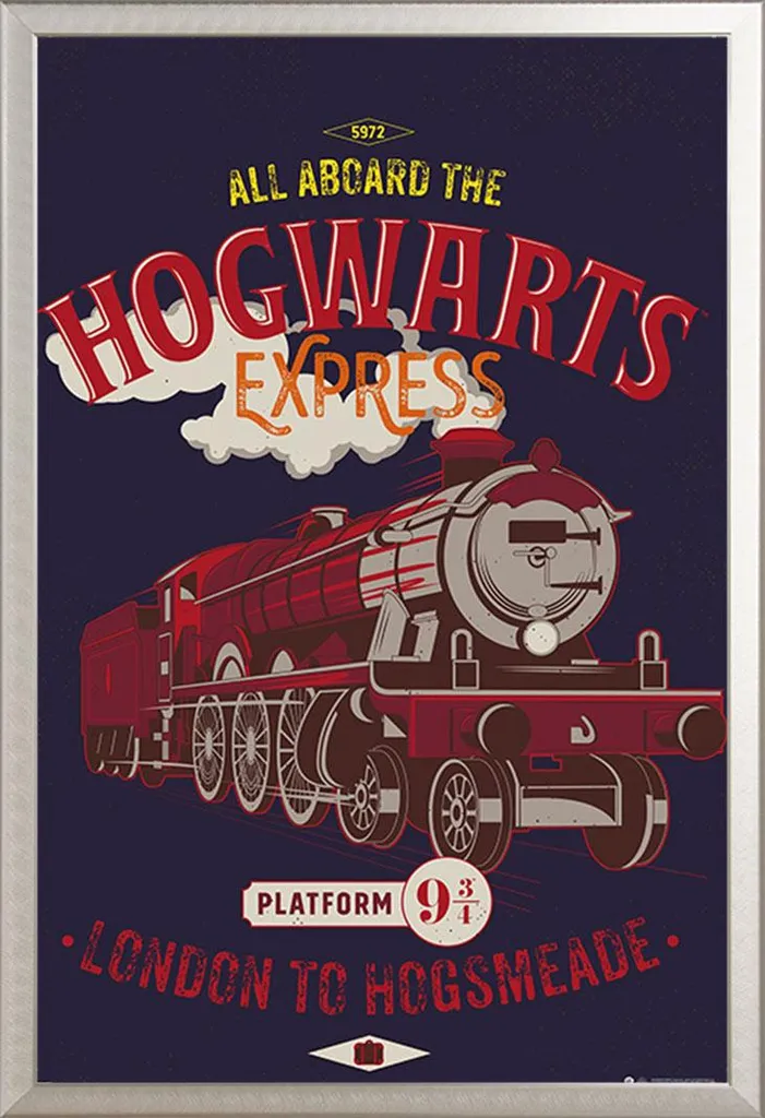 Poster Vintage Harry Potter Motori Magici con Cornice Shinsuke 61x91.5