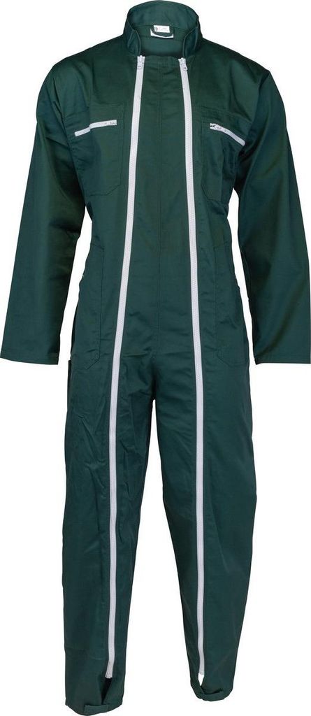 Arbeitsanzug mit 2 Reißverschlüssen, Größe XXL 56/58, 65% Polyester, 35% Baumwolle, 2 Brusttaschen mit Reißverschluss, 2 Seitentaschen, 1 Tasche