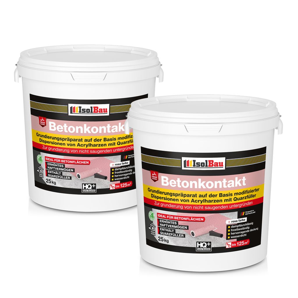 Isolbau Betonkontakt - 50 kg Betongrund zur Grundierung von glatten Untergründen aus Beton und Stahlbeton