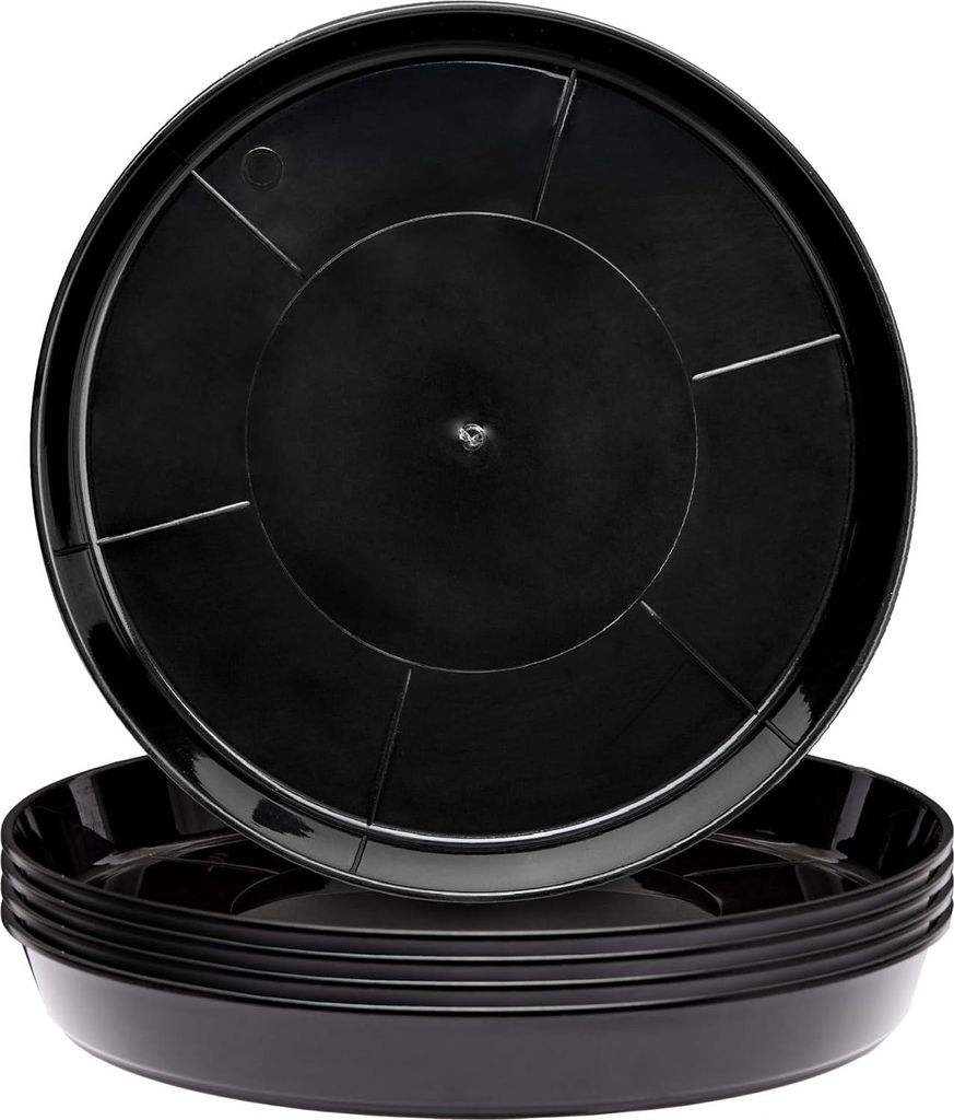 Garronda Blumentopf Untersetzer GD-0026 (5 Stück - Schwarz, 22cm H=2,6cm)