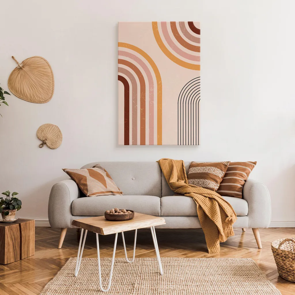 Tableau Boho Géométrique Muralo avec Toile de Qualité Supérieure 80x120 - 3