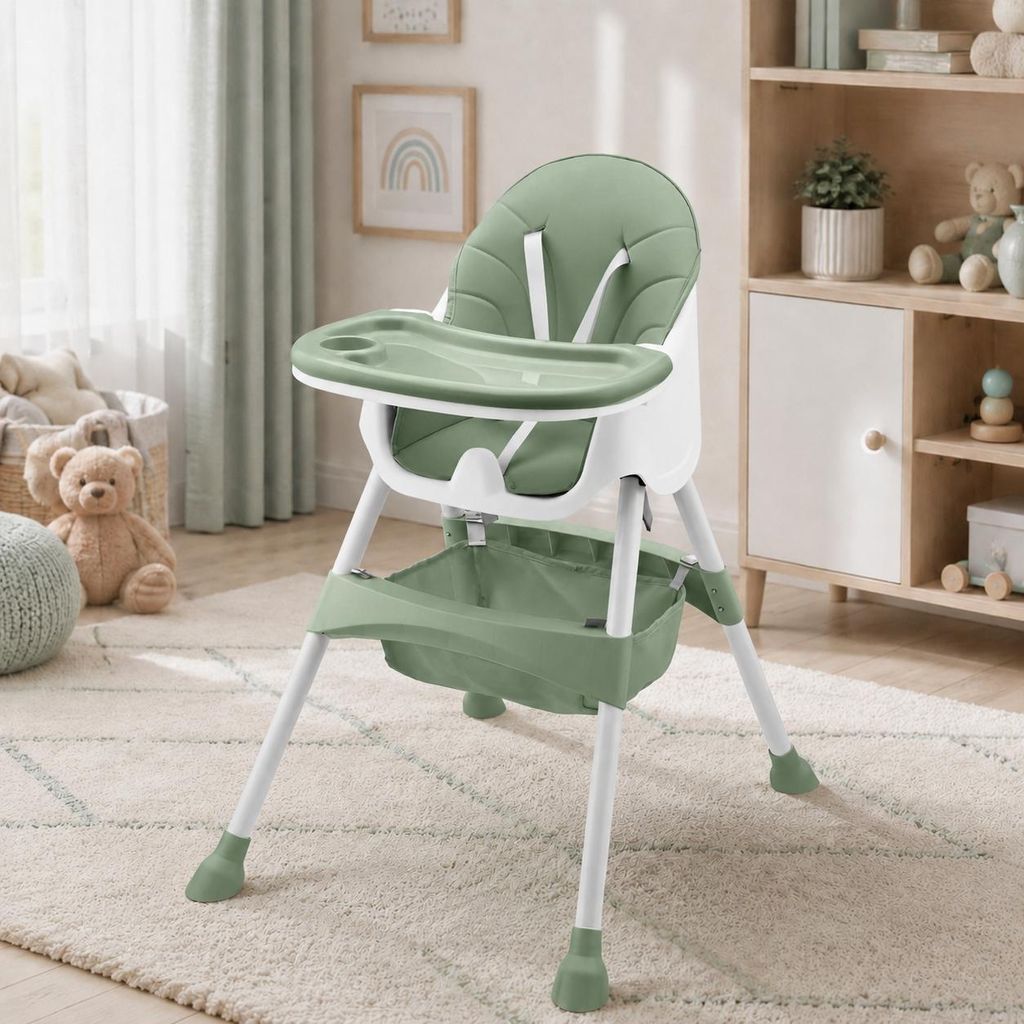 Baby Vivo Design 2in1 Kinderhochstuhl - Oscar in Grün Produktbild 