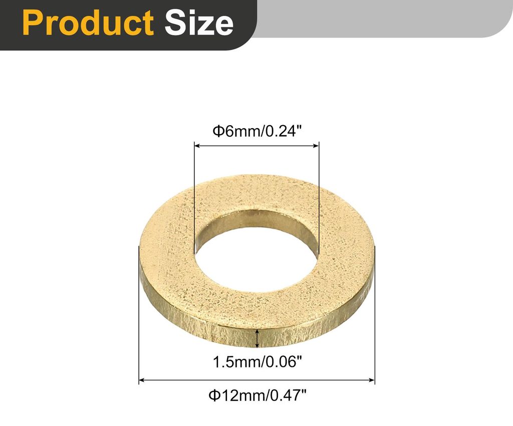 40 Stš¹ck Unterlegscheiben Set, M6 x 12mm x 1.5mm Messing Ring Beilagscheiben Sortiment, Flach Sicherungsscheiben Dichtungsring Metallscheiben f...