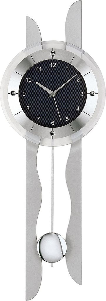 A pendulum clock against a white background.