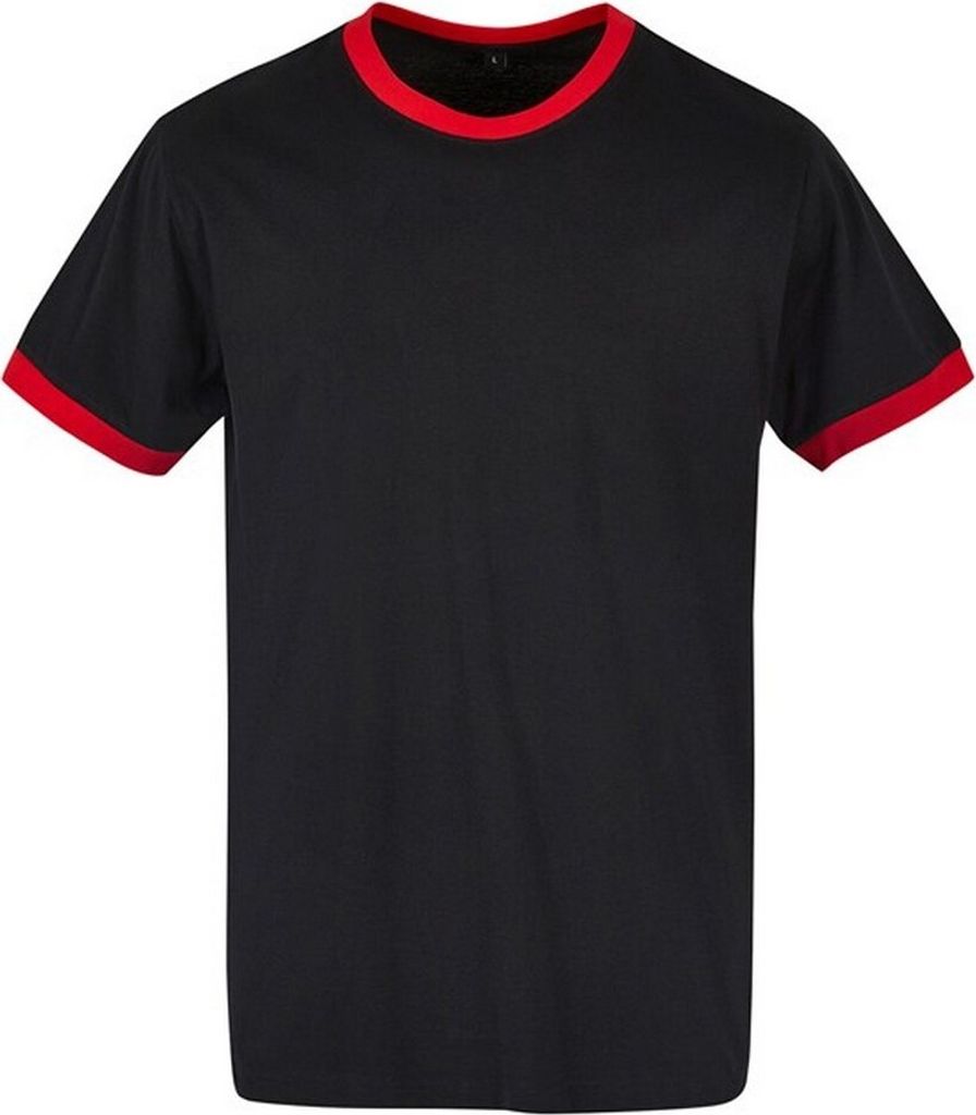 Build Your Brand - T-Shirt für Herren RW8967 (5XL) (Schwarz/Stadtrot)