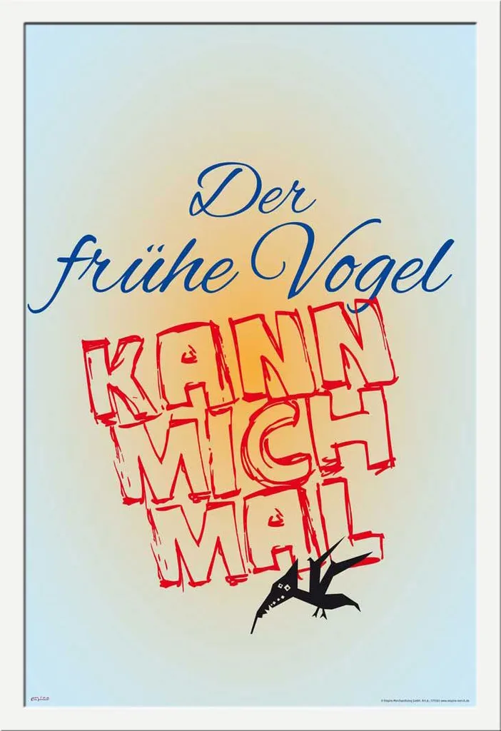 Cadre Déco avec Affiche Humour Matinal Shinsuke 61x91cm Blanc Vitré