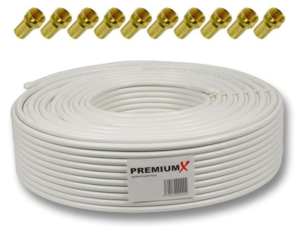 PremiumX 50m BASIC Koaxialkabel 135dB 4-fach SAT Koax Kabel Produktbild 
