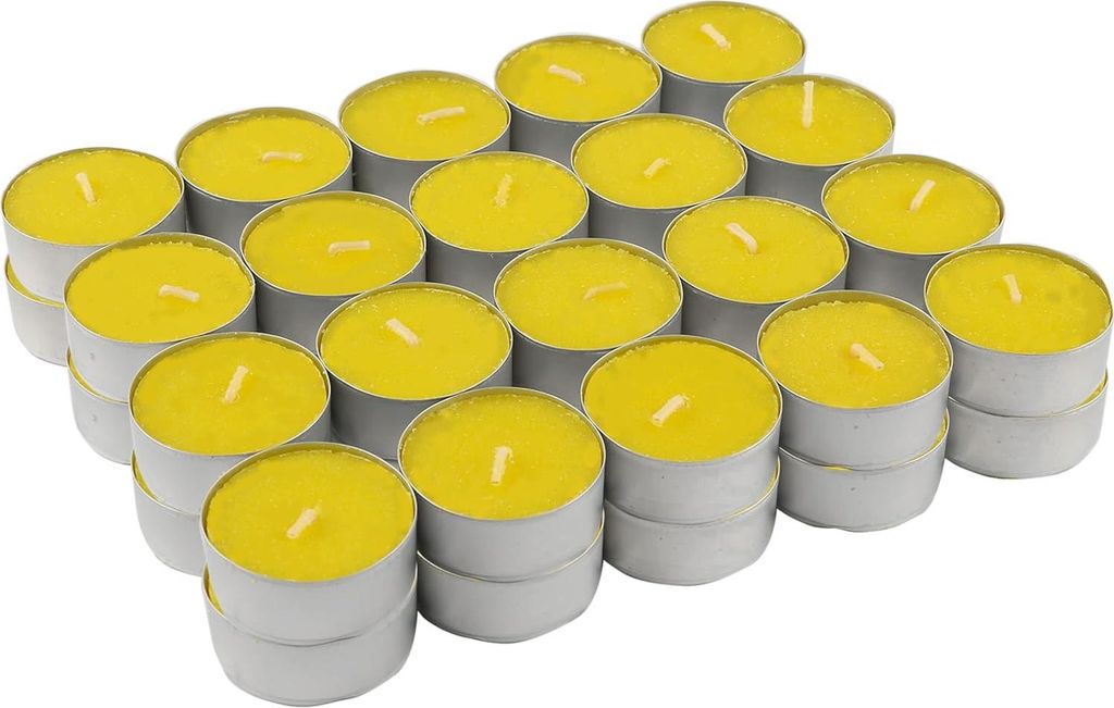 60 Stück Citronella Duftteelichter mit gelbem Duft - Duftkerzen