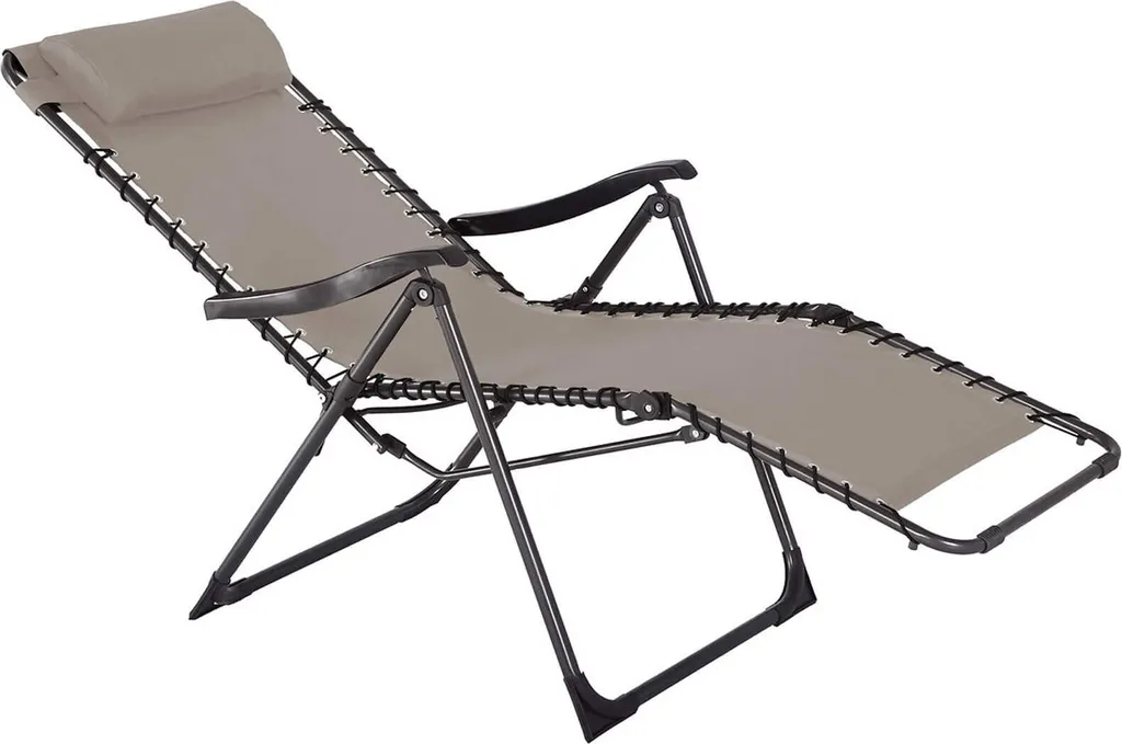Transat multiposition Zero Gravity en acier et polyester beige 113cm - 4
