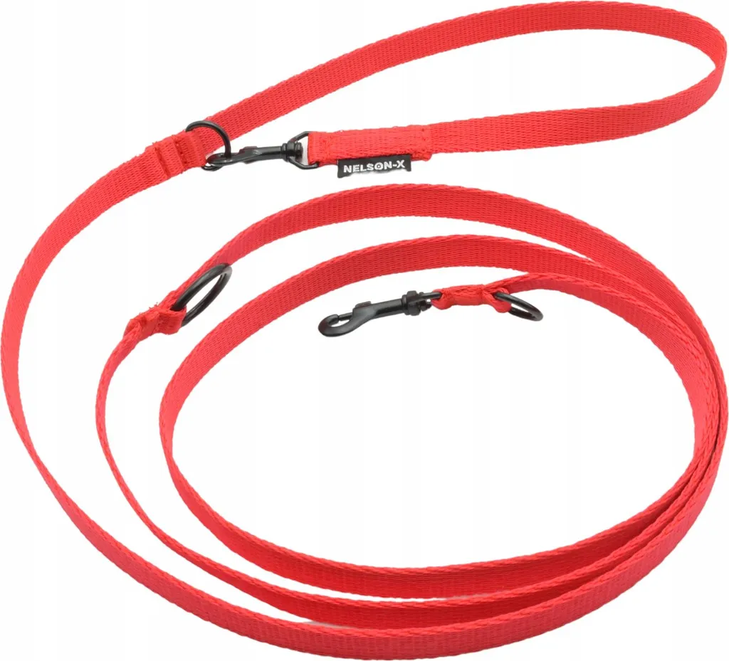 Nelson-X Basic Nero Adattato Guinzaglio Per Cani 2 M Moschettone Mini Nero O